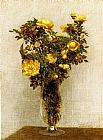 Roses Lying on Gold Velvet by Henri Fantin-Latour